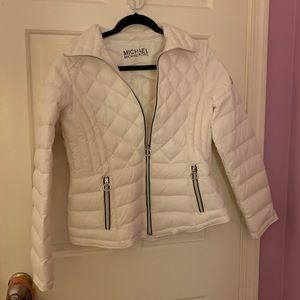 White Michael Kors packable down fill jacket